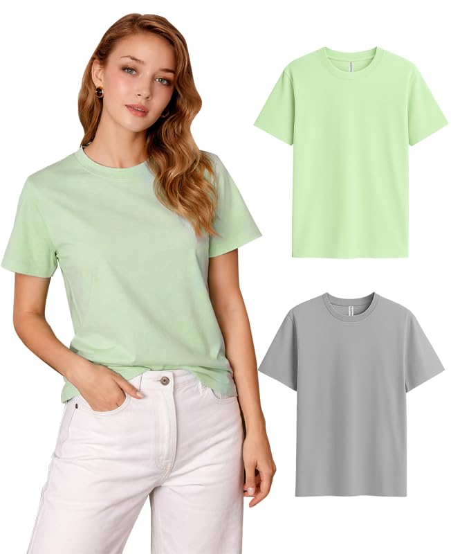 Image of SLEEPY NUTS Women's Plain Round Neck Regular Fit Half Sleeve Cotton T Shirt