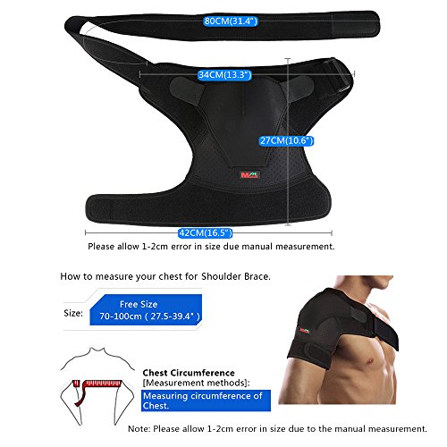Apoio de Ombro, Andoer 1pcs ombro esquerdo/direito único ombro esquerdo/direito suporte de ombro cin