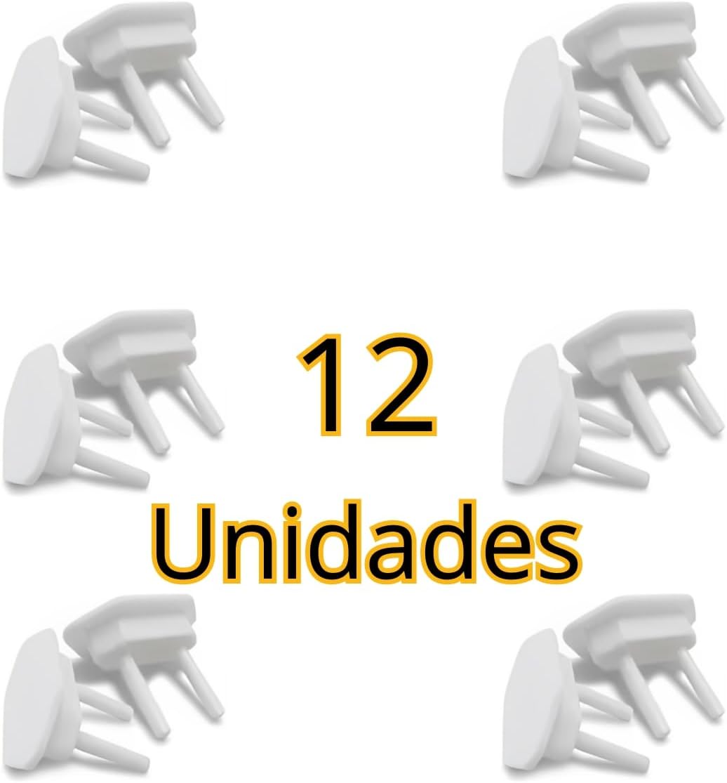 Kit 12 Protetor Tomada Bebe Segurança Contra Choque (Branco)
