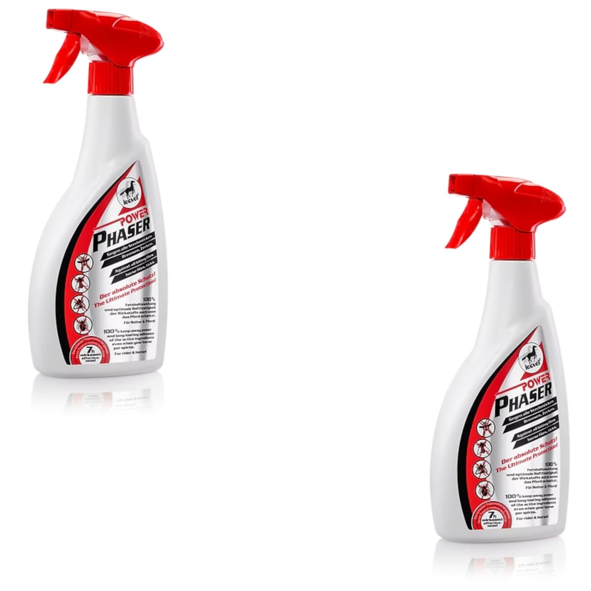 Leovet Power Phaser | Paquete doble | 2 x 550 ml | Repelente de insectos para caballos | para repeler insectos y tábanos | Con aceites vegetales naturales | Cumple con ADMR