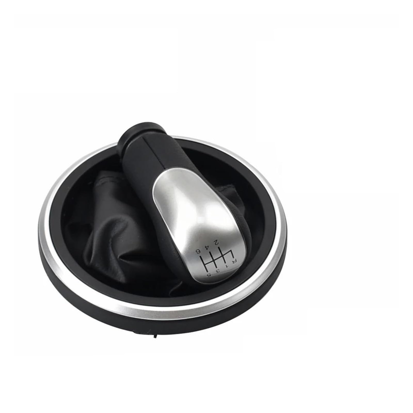 Zncojl Silver Car Gear Stick Knob For Ford For Fiesta For Fusion 2002 On 5/6 Speed Car Gear Shift Knob Lever Gaiter No Modification Required