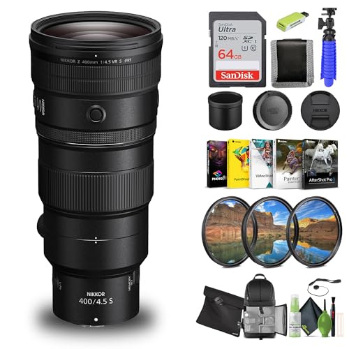 Nikon NIKKOR Z 400mm f/4.5 VR S ���]�������Y Nikon Z�}�E���g�J���� (20112) �p + 64GB �������[�J�[�h + �o�b�N�p�b�N + �J�[�h���[�_�[ + Corel �t�H�g�\�t�g�E�F�A + �t�B���^�[�L�b�g +