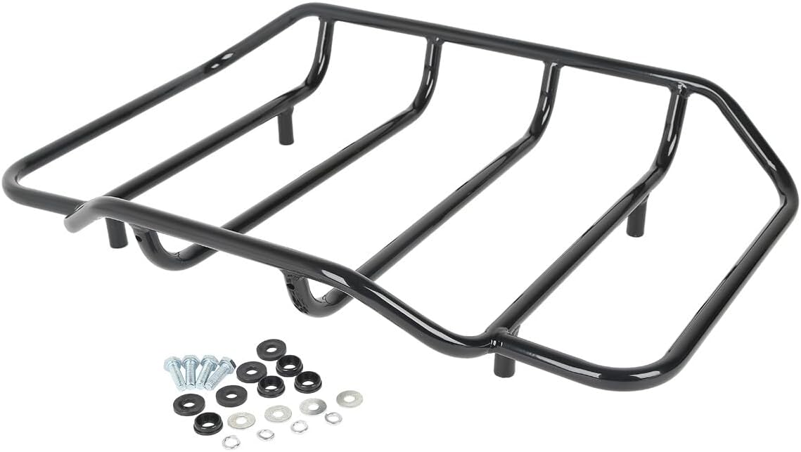 TCMT King Motorcycle Trunk Box Wrap-around Backrest Detachables Two-Up Mounting Rack Luggage Rack Fit For Harley 2009-2013 Touring Road King Road Street Electra Glide Pack