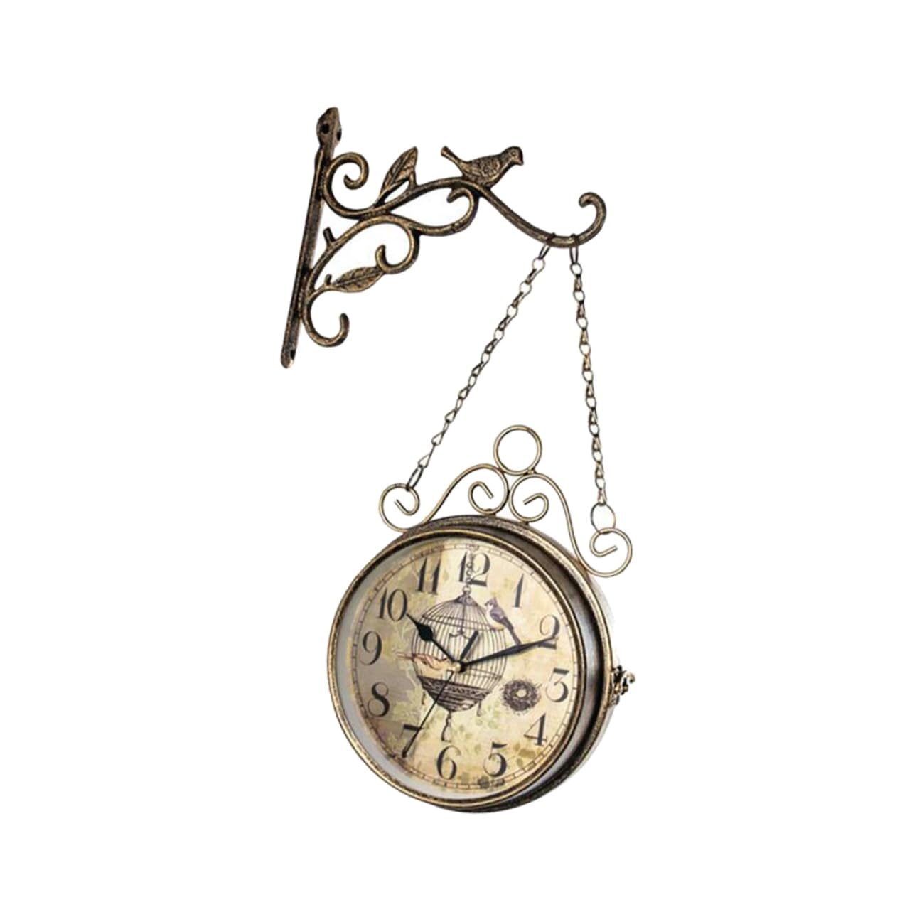 Horloge murale vintage double face pour lire l'heure des deux côtés