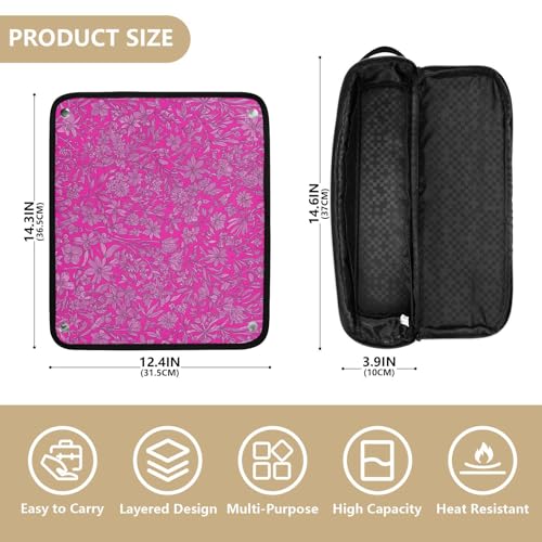 Bolsa de viaje para herramientas de cabello con alfombrilla resistente al calor y accesorios removibles organizador para planchas, rizadores y alaciadoras miniatura 4