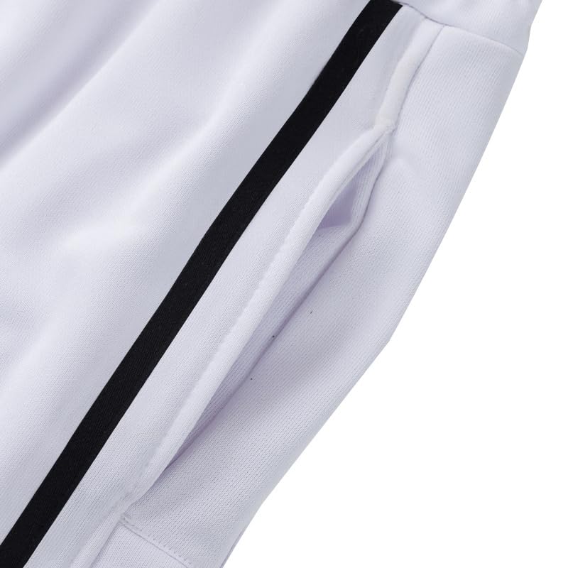 Men's Fall Casual Sweatpants Drawstring Waist Contrast Long Stripe Side Buttons Jogger Pants Loose Fit4