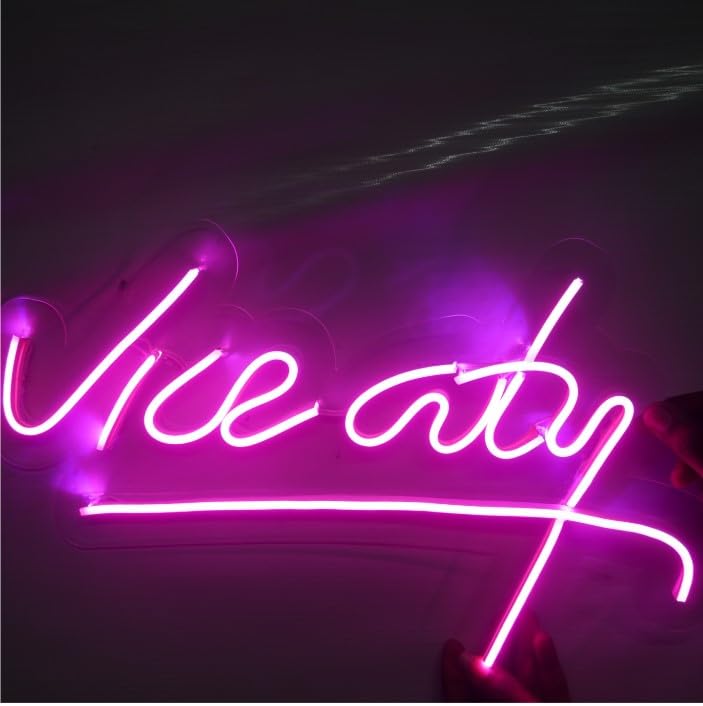 Wall Mitra Vice City Neon Sign, LED Light Display for Home, Bar, Party Decoration (12x18) inch Pink-image-40