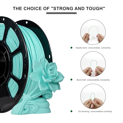 Image of iBOSS Matte Mint Green PLA+ Filament 1.75mm, 3D Printer PLA Plus Filament, Dimensional Accuracy + /- 0.02 mm, Higher Toughness Clog-Free Filament for Most FDM Printers, 2.2lbs