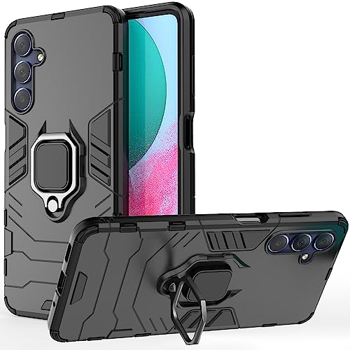 ESTH® Funda para Samsung Galaxy M54 5G con Giratorio Soporte de 360° [5X Grado Militar Anti-caída Protección] Carcasa Parachoque PC + TPU, Negro