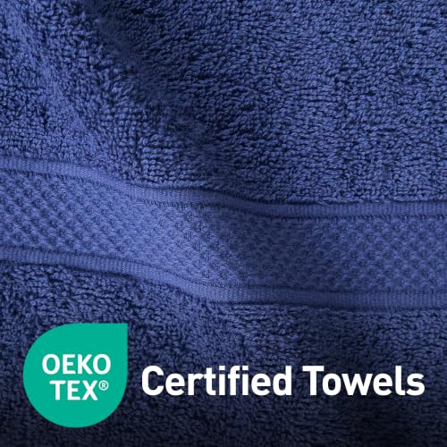 Image of MYTRIDENT Hand Towel | Urban Comfort | Quick Drying | Travel Friendly | for Men /Women | 2 Pc Hand Towel (40 cm x 60 cm) | 100% Cotton 450 GSM - Navy