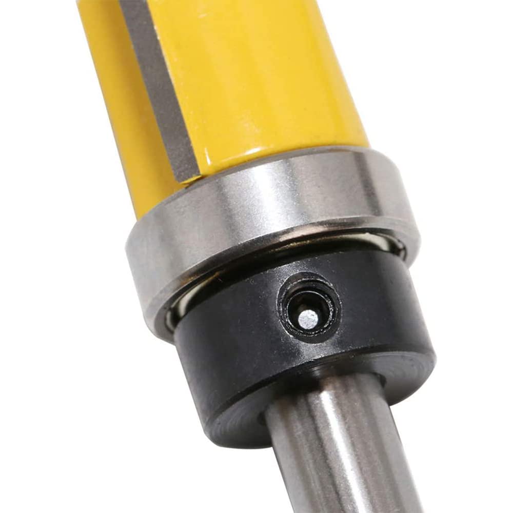 Set di 4 Punte da 1/4 di Pollice con Gambo a Filo Modello, Strumenti per rifinitura a Filo Dritto con Modello di Cuscinetto Trapano per fresatrice Professionale per Legno Top Utensili