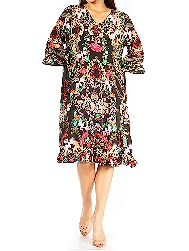 Robe col en V motif floral Sakkas Ozana pour vos sorties