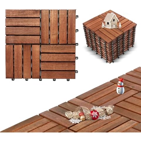 Cloverholm Interlocking Wooden Deck Tiles Cover