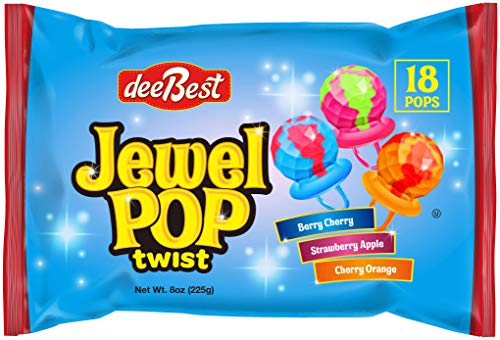 Jewel Pop Ring Shaped Hard Candy Party Mix | 36 Count (18 Individuals Per Bag) | Assorted + Twist #TOP2