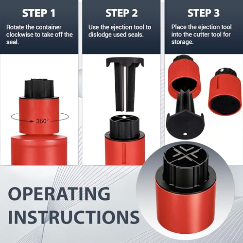 Image of Remerry 2 Pcs Chemical Jug Seal Cutter, EAS Cut Seal Remover Opener, Red