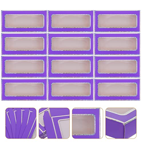 Beavorty 12Pcs Nails Packaging Box Empty Nail Display Packing Box Eyelash Eyelash Holder Case, Purple, 11x5.5x1.5cm - Image 2