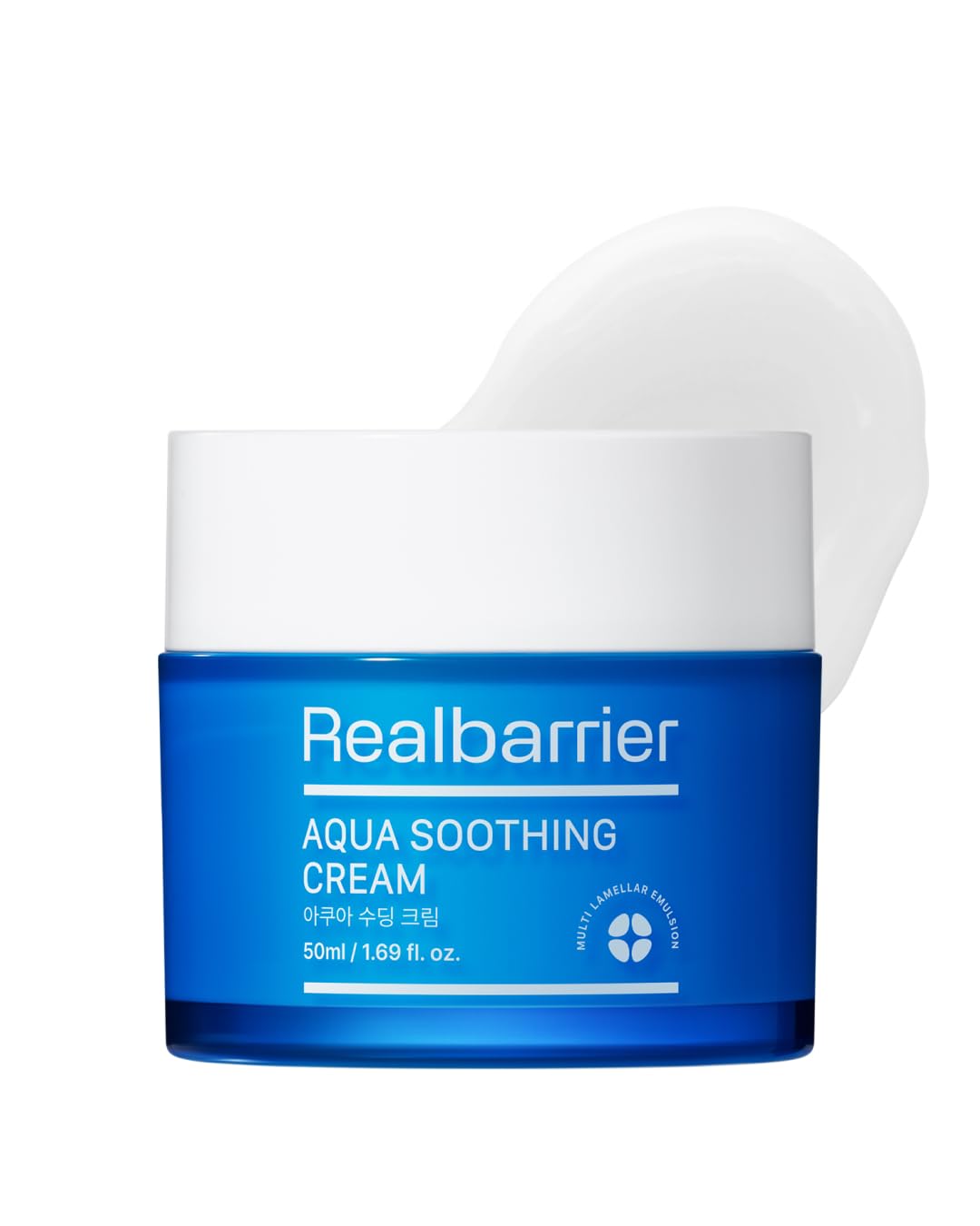 Real Barrier Aqua Soothing Cream 1.7 Fl.Oz. 50 ml Hyaluronic Acid Facial Cream Redness Relief Face Cream For Sensitive Skin Face Moisturizer For Dry Skin Calming Chamomile Extract Korean Skincare