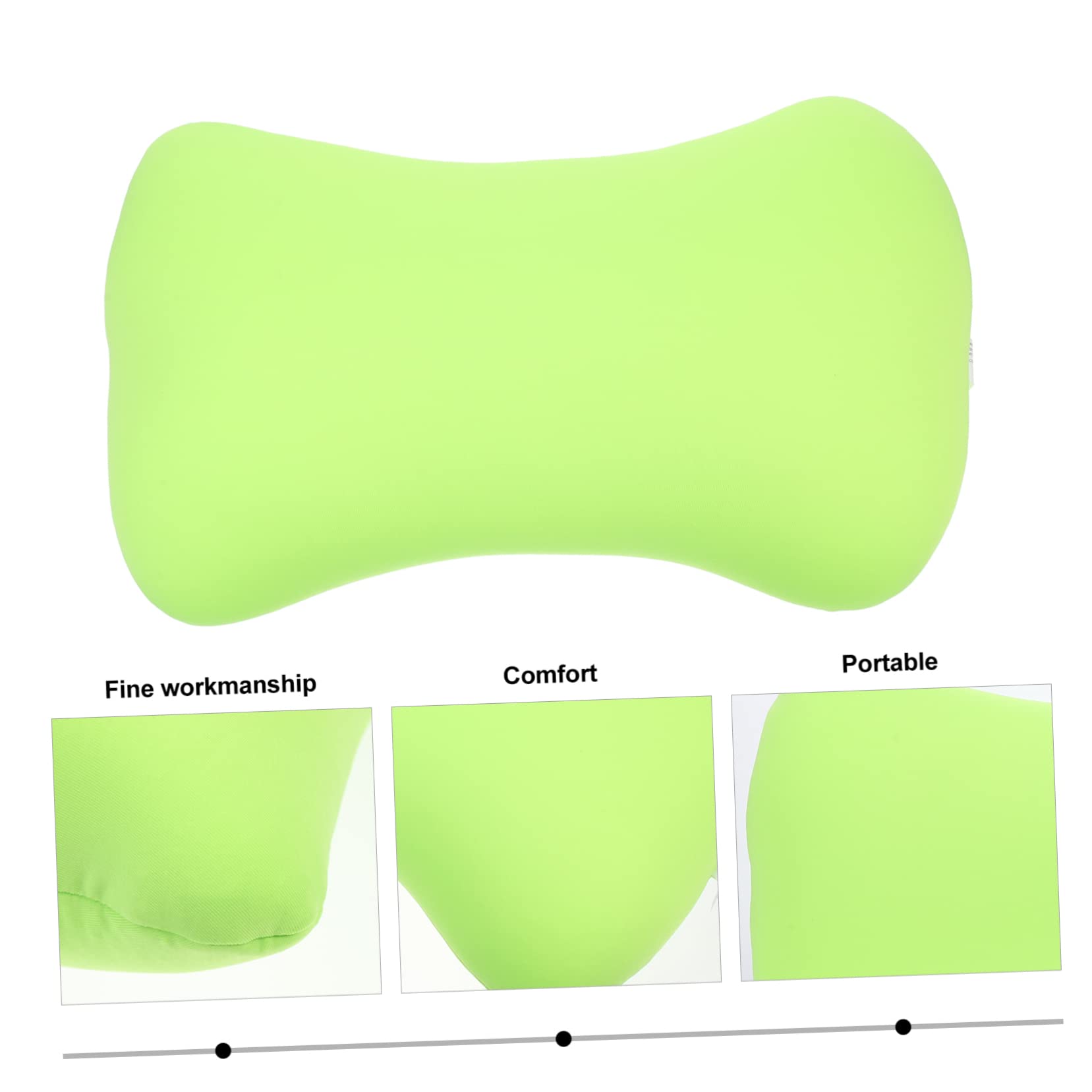 Almohada De Hueso Portátil para Camping Mini Tamaño Espuma De Partículas Verde Cómoda para Cuello Uso Al Aire Libre Oficina Viaje