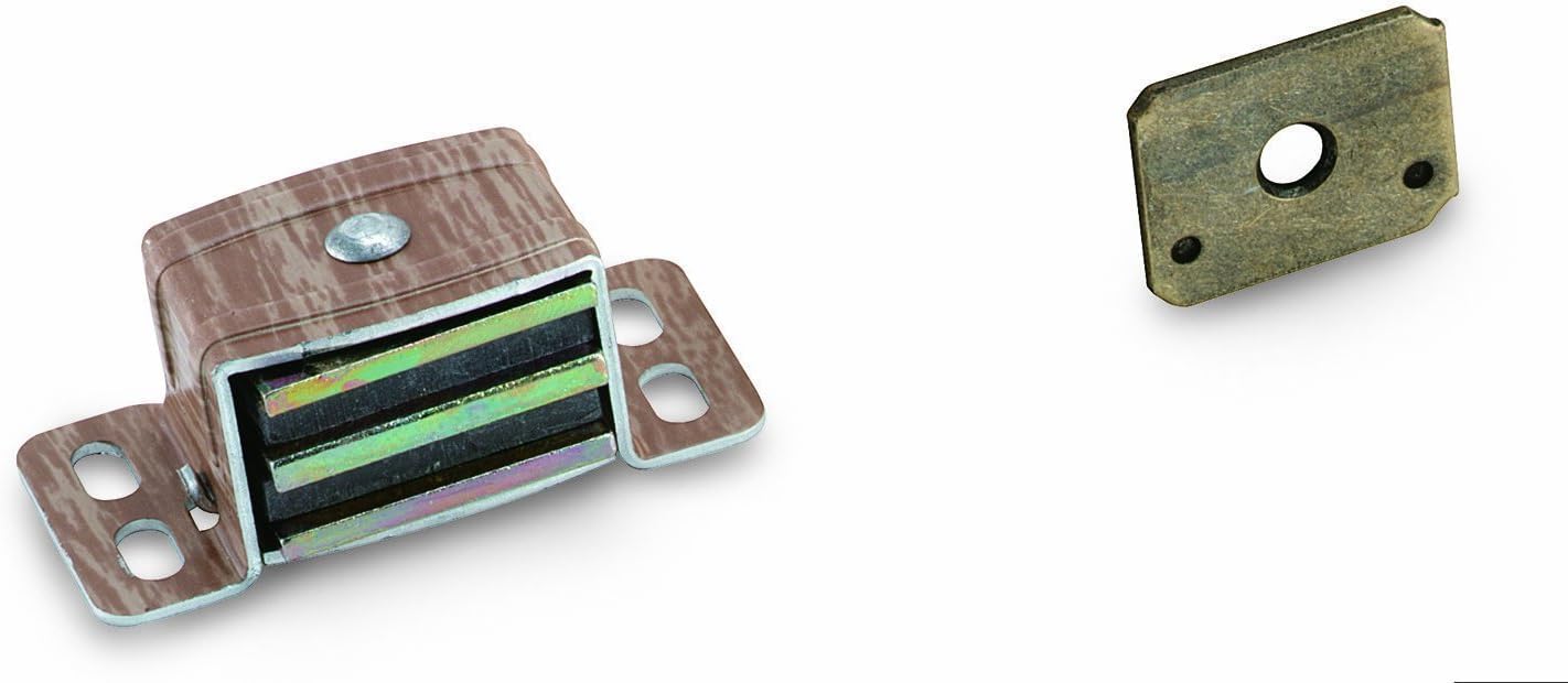 Amerock | Magnetic Cabinet Catch | Wood Grain | 2-1/16 inch (52 mm) Length | 1 Pack | Door Catch | Cabinet Door Latch | Magnetic Door Latch