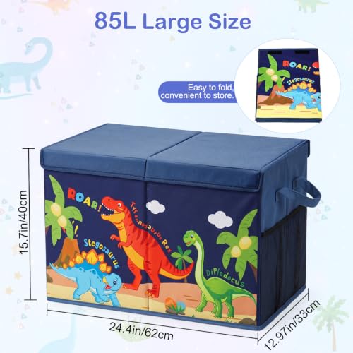 Image of Toy Box with Adjustable Divider Large Toy Chest Storage for Nursery Kidroom