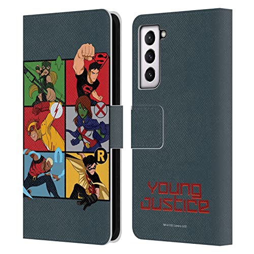 Head Case Designs sous Licence Officielle Young Justice Art du Personnage Graphiques Étui Portefeuille en Cuir Compatible avec Samsung Galaxy S21 5G