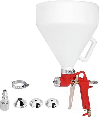 Pistola pulverizadora de textura de aire, pulverizador de textura de paneles de yeso, 1.58 galones con boquilla de 0.157 in/0.236 in/0.315 in, Rojo