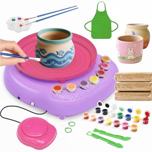 Masroo Pottery Wheel for Kids Complete Pottery Kit and Tools for Beginners Arts and Crafts Toys for Kids Ages 8-12 Art Supplies Birthday Gifts for Boy Girl Age 6 7 8 9 10 11 12