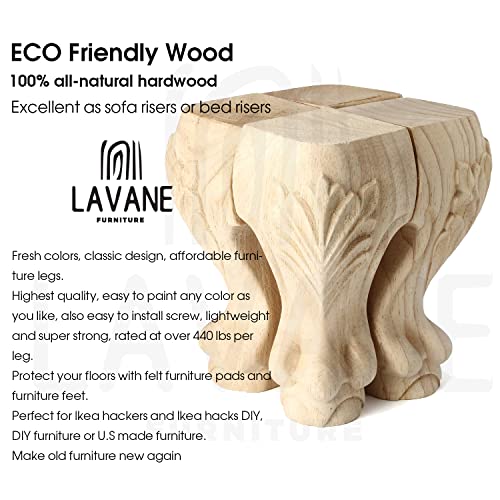 La Vane 6 inch / 15cm Wooden Furniture Legs - Image 3