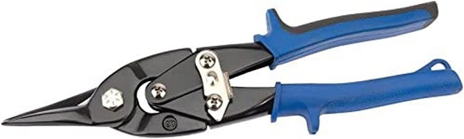 250mm Soft Grip Compound Action Aviation Tin Snips - Straight Cut Metal Shear|Alloy Steel Forged Jaws Hand Tool| Serrated Action Blades | 05524