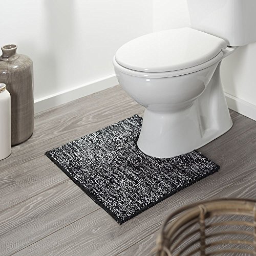 Sealskin Carpet Bath Contour Toilet, Cotton, Black, 50 x 45 x 3 cm - Image 2