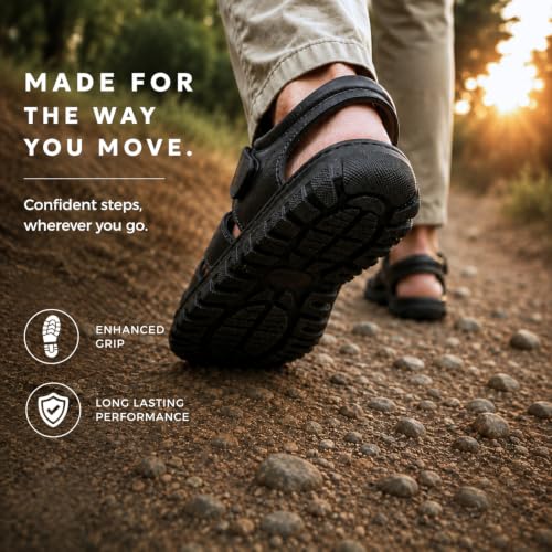 Image of Men's Toe Closed Fisherman Sandals with Memory Foam