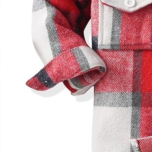 Toddler Flannel Plain Jackets Cute Collar Button Down Front Pockets Fleece Coats Kids Baby Fall Winter Outwear4