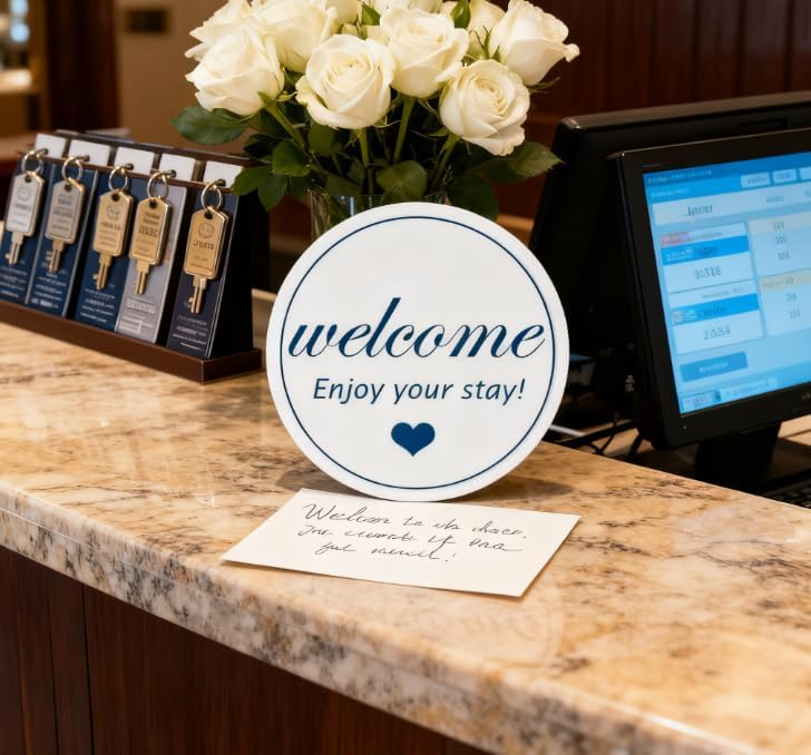 Top label Hotel & Motel Welcome Stickers,2 Inch Welcome Enjoy Your Stay Key Cards Label Stickers,500 Pcs - Image 3