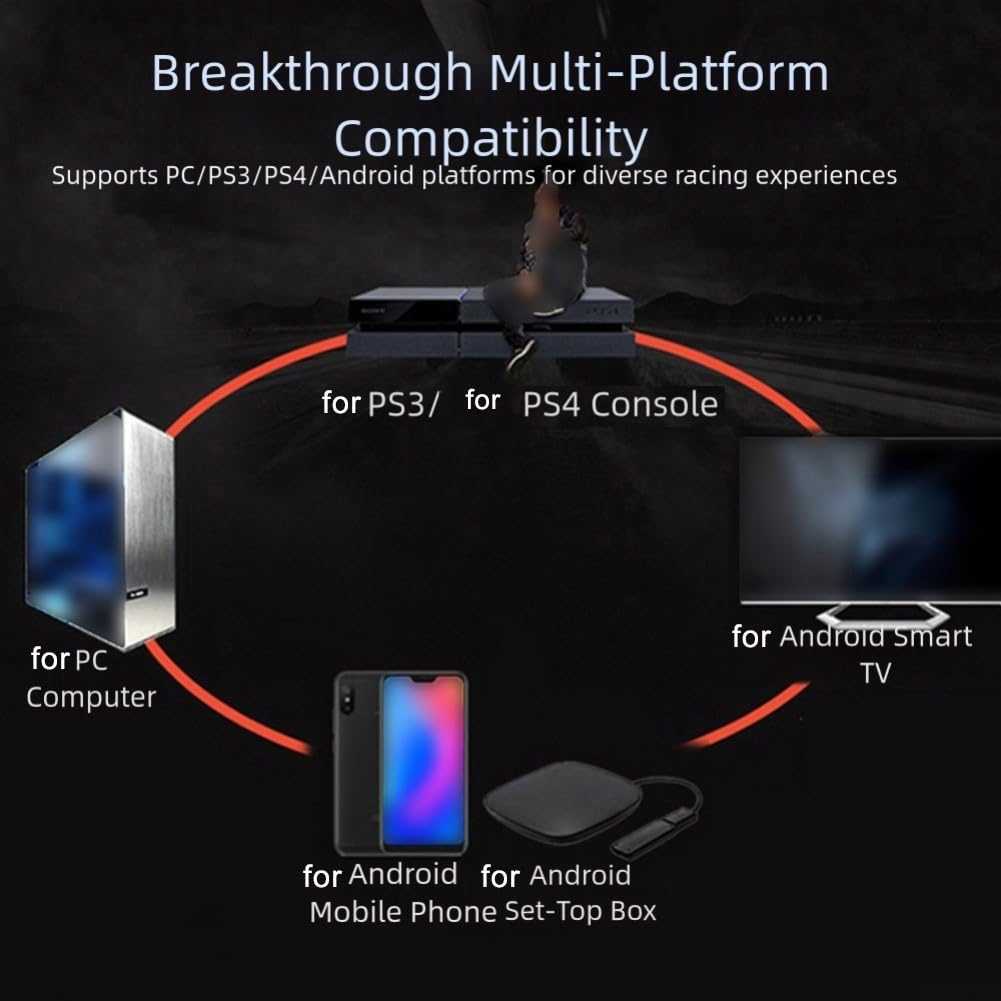 Volante de carreras inalámbrico con pedales y cambios, volante de juego para televisores inteligentes de PC PS4, controlador ergonómico ABS para simuladores de conducción de automóviles, rojo o azul
