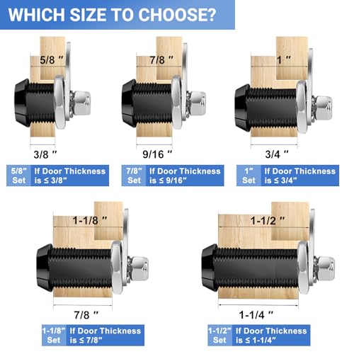 Image of Sissinda Black Cam Locks RV Storage Locks Keyed Alike, 1-1 /2 inch Fits on 1-1 /4 inch Max Door Thickness, RV Compartment Locks for Camper Trailer Cabinet Locks with Keys (Black 1-1 /2 Inch 2Pack)