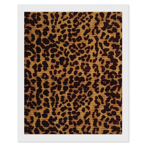 Pintura de diamantes 5D con diamante redondo grande de leopardo para decorar paredes