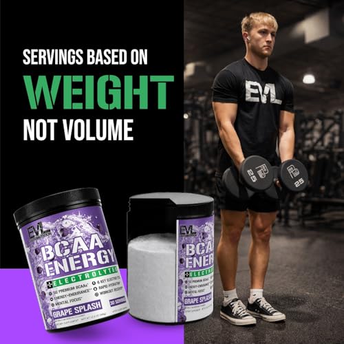 Image of EVL BCAAs Amino Acids Powder - BCAA Energy Pre Workout Powder for Muscle Recovery Lean Growth and Endurance - Rehydrating Post Workout Recovery Drink with 6 Key Electrolytes - Grape Splash