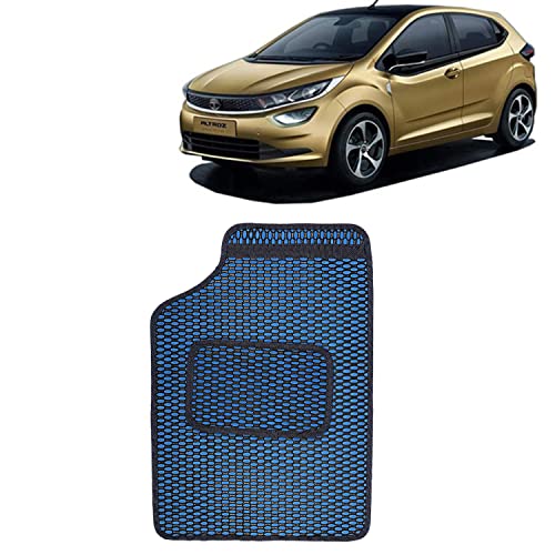 Image of Kingsway Dotted Design Car Floor Foot Mats Universal Fit for Tata Altroz, Model Year : 2020 Onwards, Water and Dustproof, Color Blue, Set of 5 Pieces