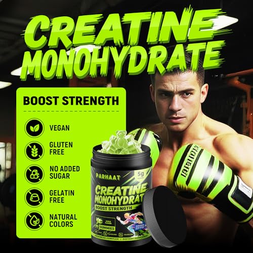 Image of NSF Certified Creatine Gummy - Creatine Monohydrate Gummies 5g for Men & Women - Boost Focus,Strength, and Endurance, Vegan, Gluten-Free, Non-GMO, 2.5 Gram Creatine per Gummy (Apple 90 ct)