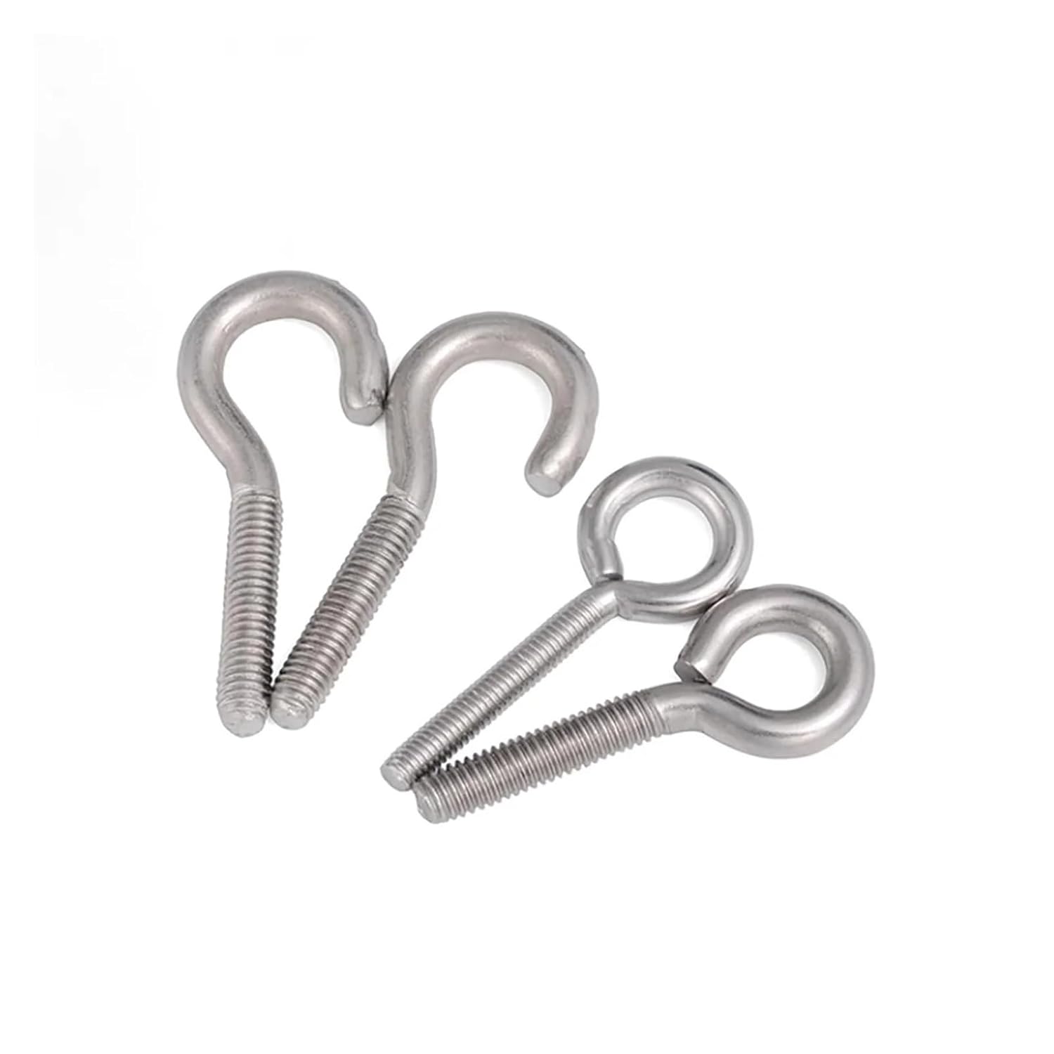 304 Stainless Steel Sheep Eye Screw/Open/Closed Hook Lifting Ring Bolt Screw M3M4M5M6M8M10(Open Hook,2pcs M8x30)