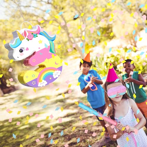 Pinata de licorne 3 ans complète pour simplifier la fête d'anniversaire