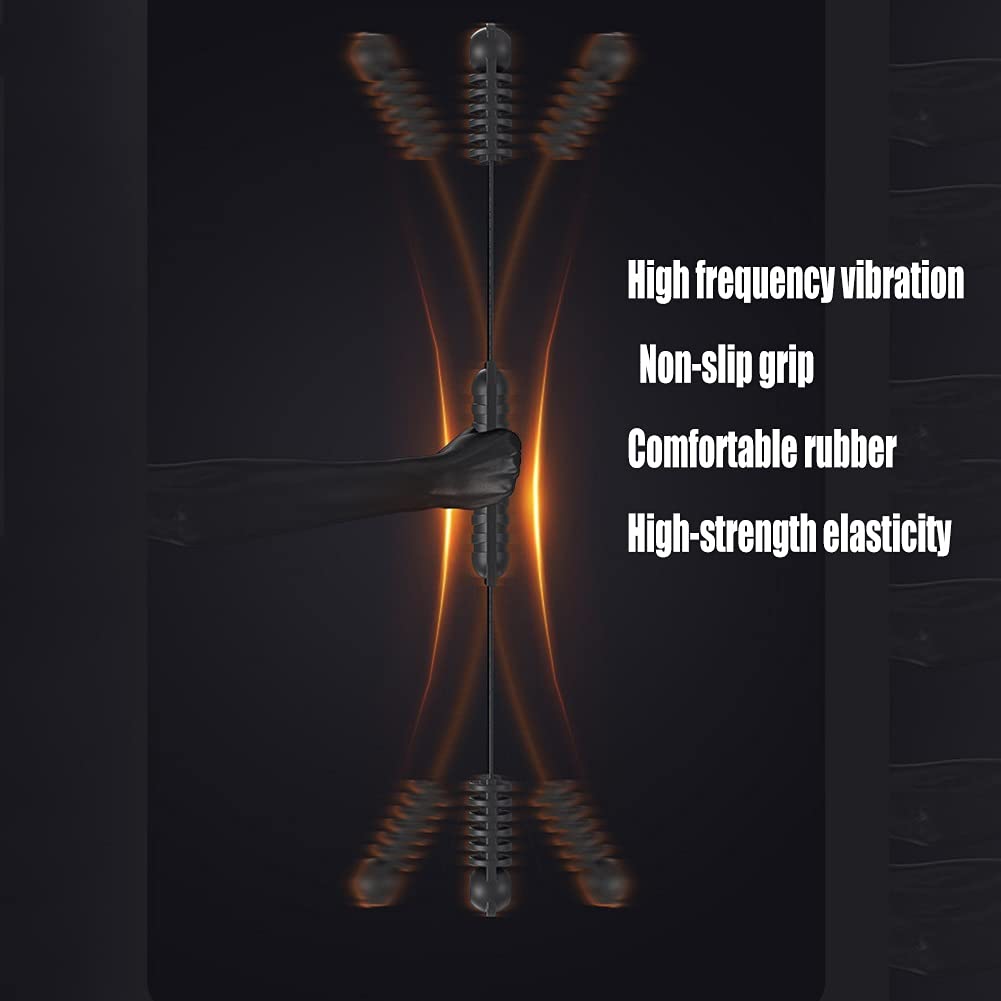 Bastón oscilante con vibración de alta frecuencia para fortalecer los músculos, barra flexible negra de 90 cm, para ejercicio de fitness