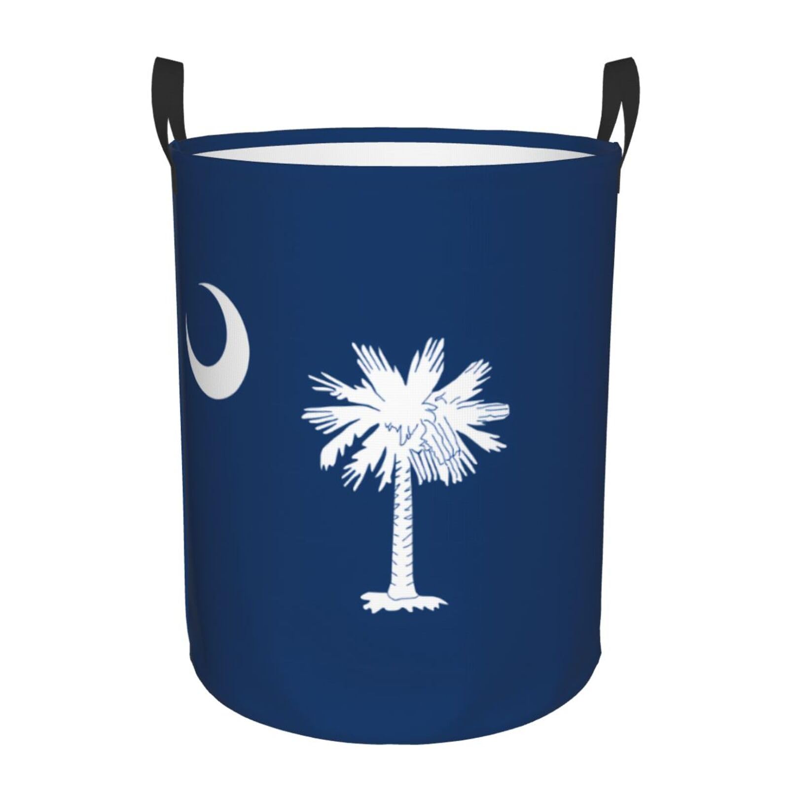 S Circular Hamper – Collapsible South Carolina Flag Print Laundry Basket