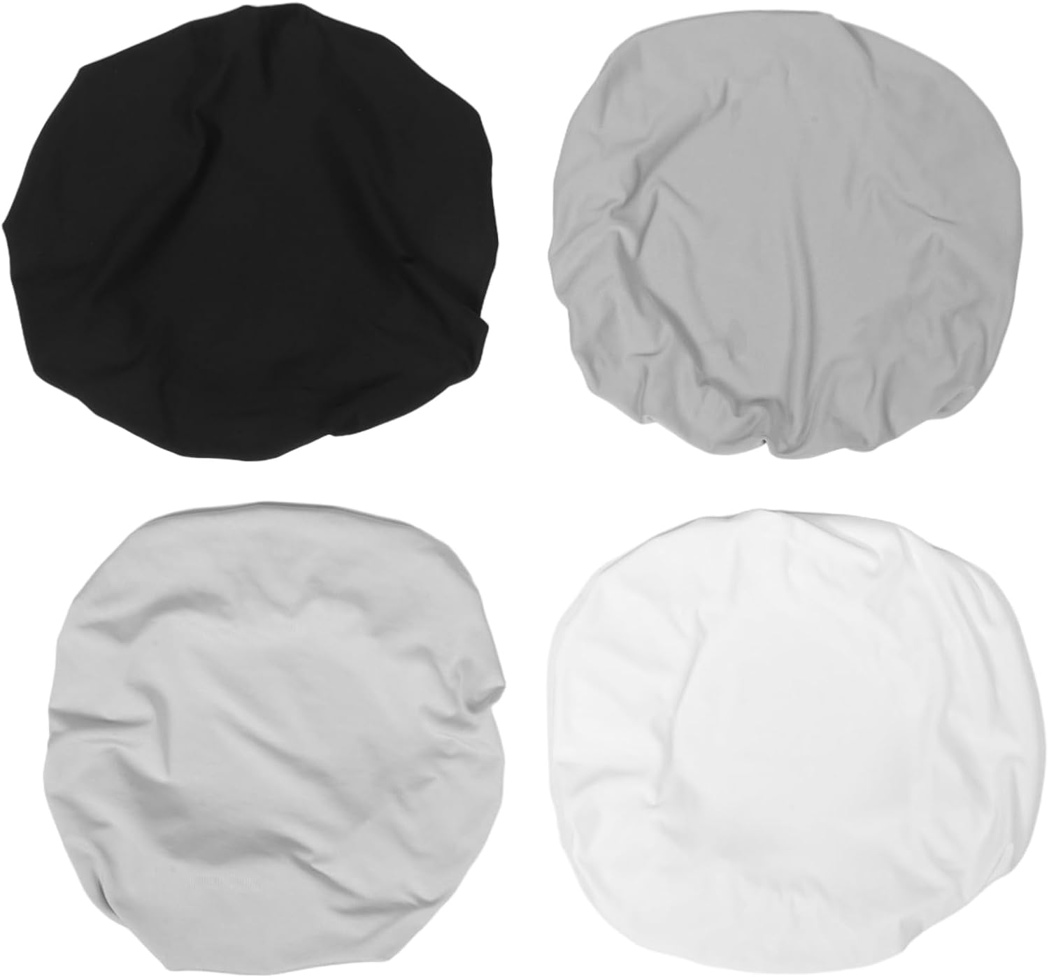 4pcs Toilet Tank Lid Covers with Elastic Bottom Stylish Bathroom Decor Accessories for Standard Tanks Material Light Grey and Black
