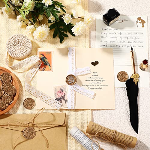 Wax Seal Stickers Envelope Seal Stickers Wedding Invitation Envelope Seals Self Adhesive Gold Stickers For Valentines Day Birthday Bridal Shower Party (Rose Style, 50 Pieces) #TOP3