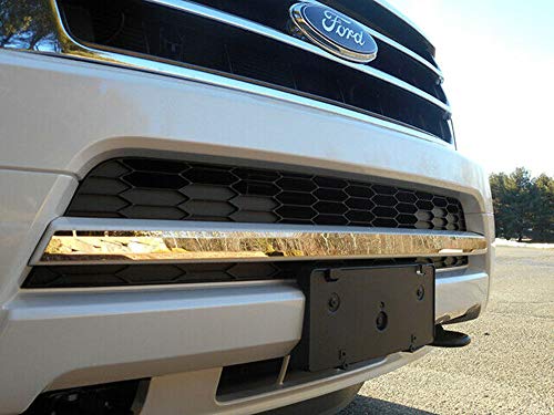 Image of QAA Is Compatible With 2015-2017 Ford Expedition 1 Piece Stainless Front Grille Accent Trim, 1.25 inch Width SG55383