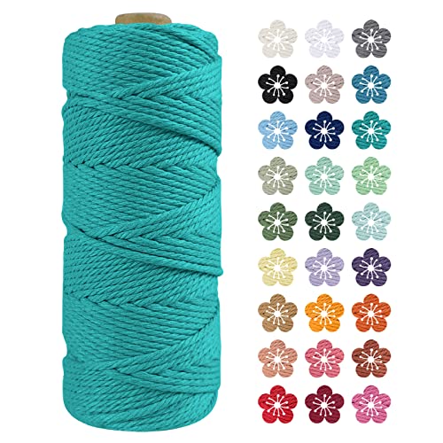 LEREATI Macrame Cord 2mm x 100m, Thick Macrame Rope Natural Cotton Rope Craft String