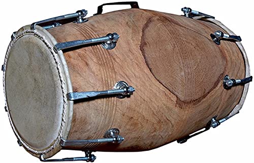 KRISHA KRAFTS Sheesham Nut Bolt Verschärft Dholak Percussion Musical Dhol with Case