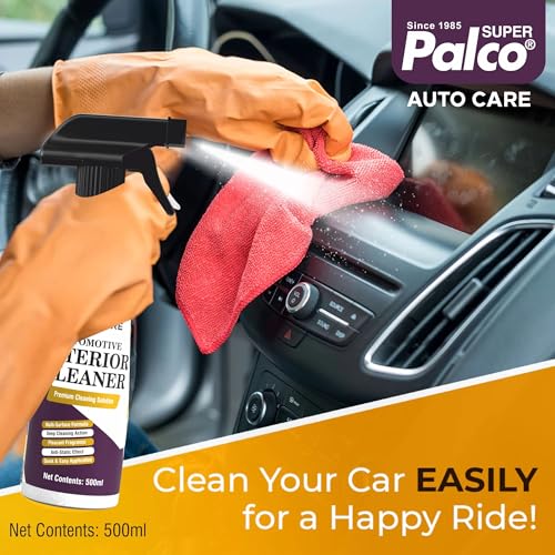 Image of PALCO Dashboard & Leather Car Polish 100ml, Wash and Wax Car Shampoo 500ml, Exterior & Interior Cleaner 500ml Each, Tyre Shinner 200ml, Available Microfiber Cleaning Cloth, Car Cleaning Kit