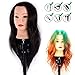 HAIREALM 24" Mannequin Head 100% Human Hair Hairdresser Training Head Manikin Cosmetology Doll Head (Table Clamp Stand Included) HA0218P